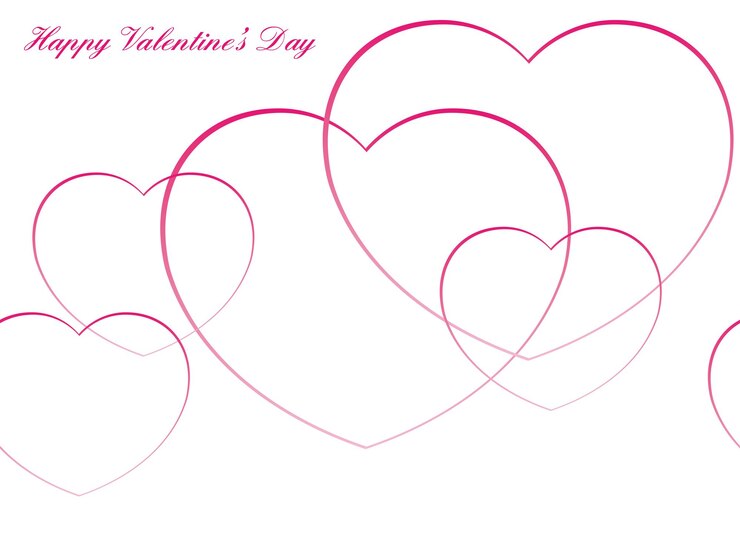 Vector gratuito fondo de vector de día de san valentín sin costuras con finas formas de corazón rosa sobre un fondo blanco.