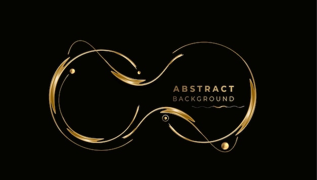Fondo de vector de efecto de arte de líneas de onda brillante resplandeciente de oro abstracto. Uso para diseño moderno, portada, póster, plantilla, folleto, decorado, volante, pancarta.