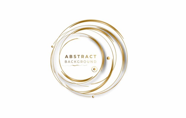 Fondo de vector de efecto de líneas de círculo brillante resplandeciente de oro abstracto. Uso para diseño moderno, portada, póster, plantilla, folleto, decorado, volante, pancarta.