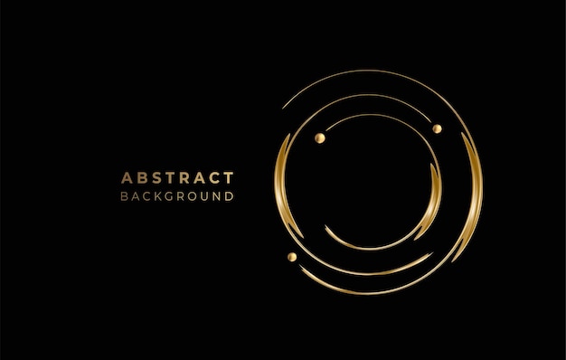 Fondo de vector de efecto de líneas de círculo brillante resplandeciente de oro abstracto. Uso para diseño moderno, portada, póster, plantilla, folleto, decorado, volante, pancarta.