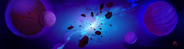 Fondo de vector de espacio de nebulosa de explosión de galaxia