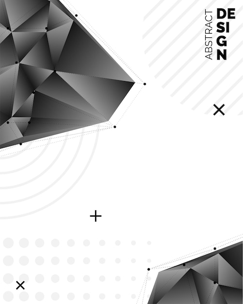 Fondo de vector de forma poligonal de Origami de papel negro Ilustración geométrica abstracta con lugar para texto