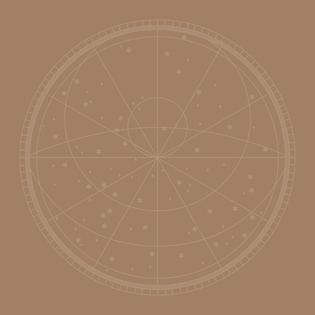 Fondo de vector de mapa de constelación de línea en marrón