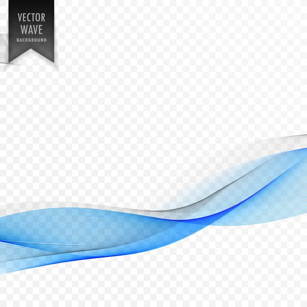Fondo de vector de onda transparente azul elegante