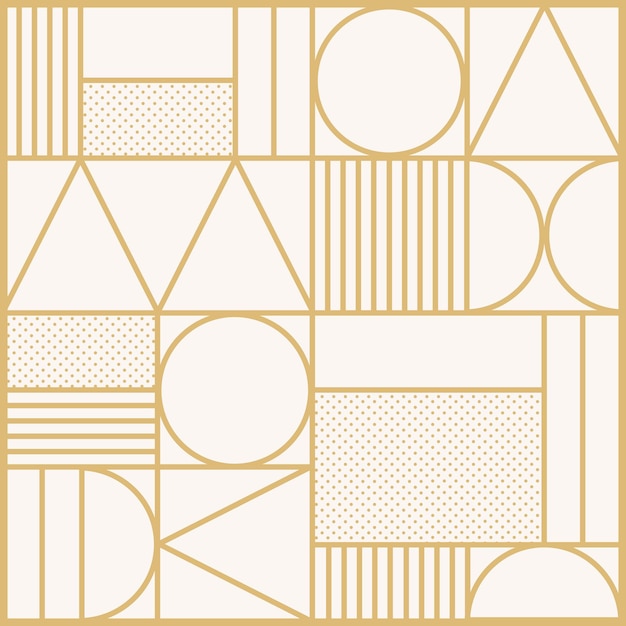 Fondo de vector de patrón art deco en oro