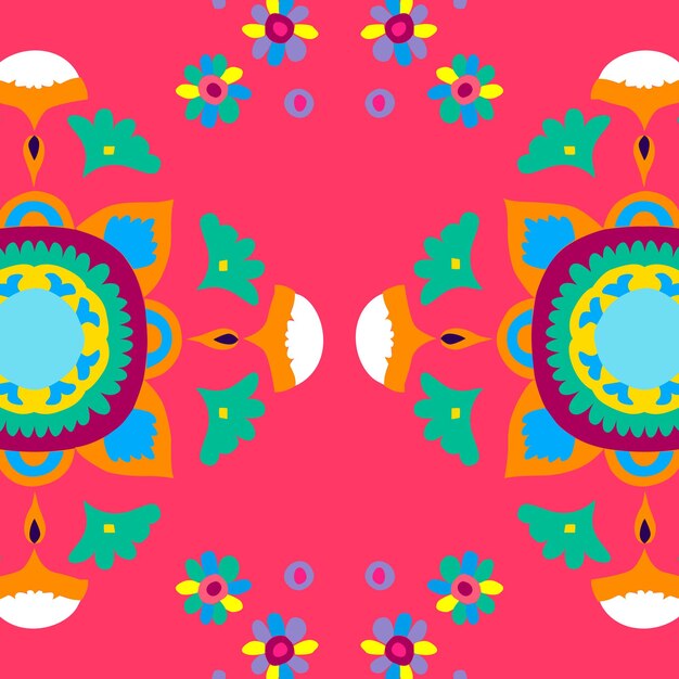Fondo de vector con patrón de mandala indio Diwali