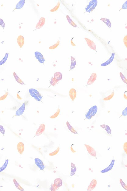 Fondo de vector de patrón de plumas bohemio pastel