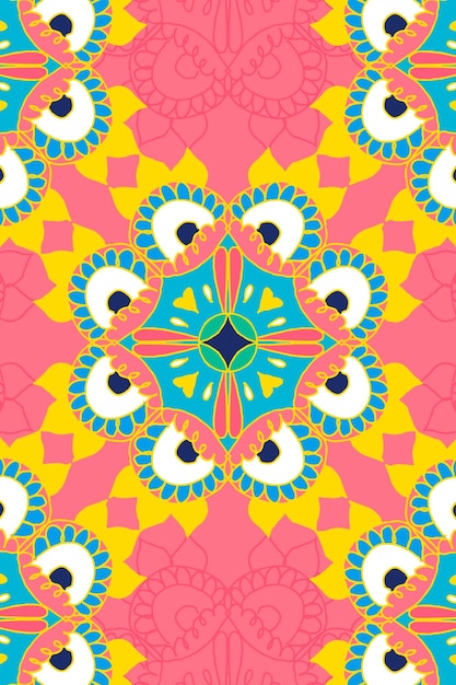 Vector gratuito fondo de vector de patrón rangoli mandala indio