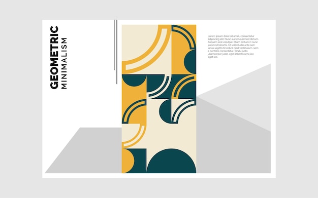 Fondo de Vector de plantilla de folleto tríptico abstracto geométrico