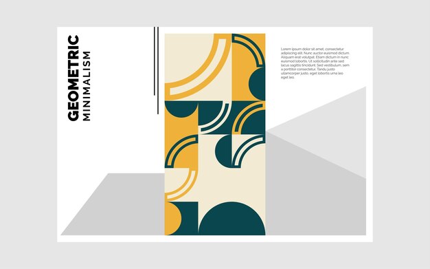 Fondo de Vector de plantilla de folleto tríptico abstracto geométrico