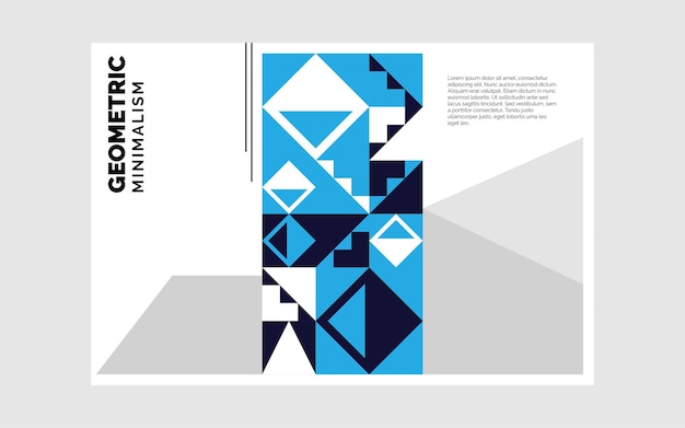 Fondo de Vector de plantilla de folleto tríptico abstracto geométrico