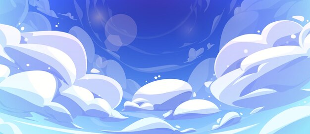 Fondo vectorial de nubes azules del cielo de anime