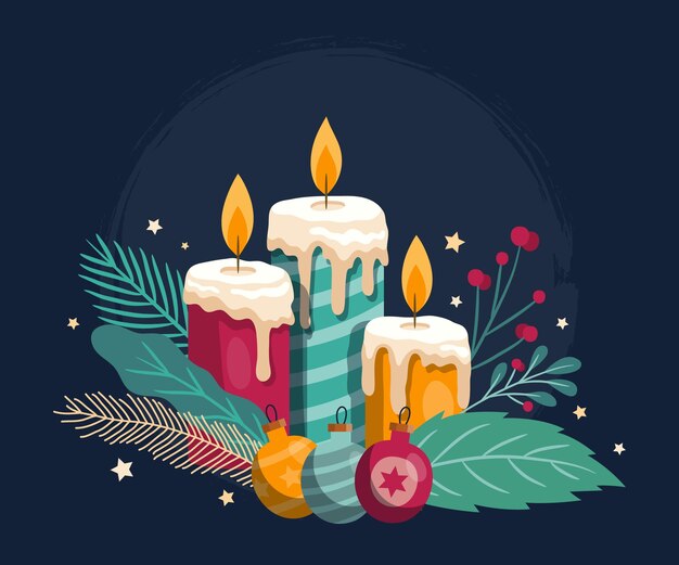 Fondo vela navidad dibujado a mano
