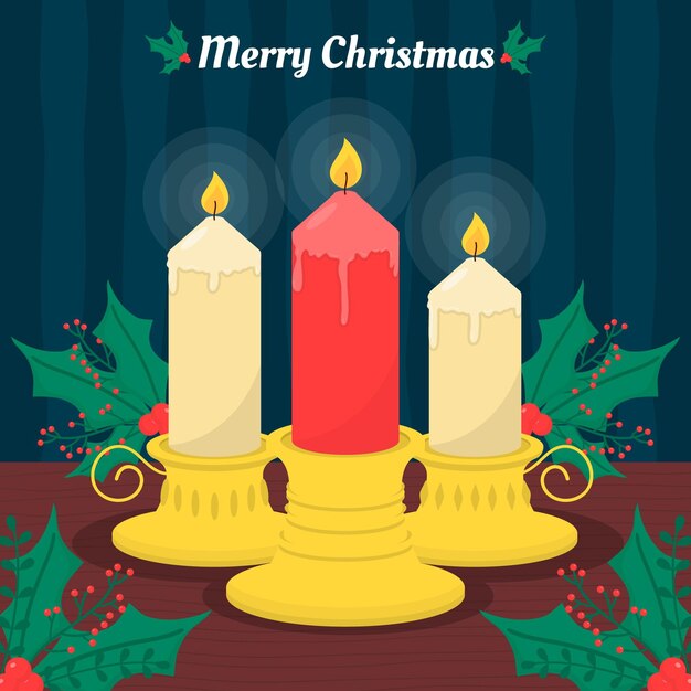 Fondo vela navidad dibujado a mano