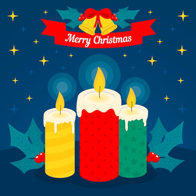 Fondo vela navidad dibujado a mano