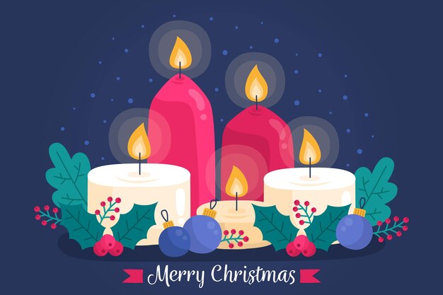 Fondo vela navidad dibujado a mano