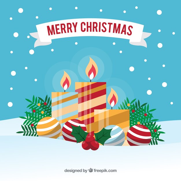 Fondo de velas decorativas navideñas