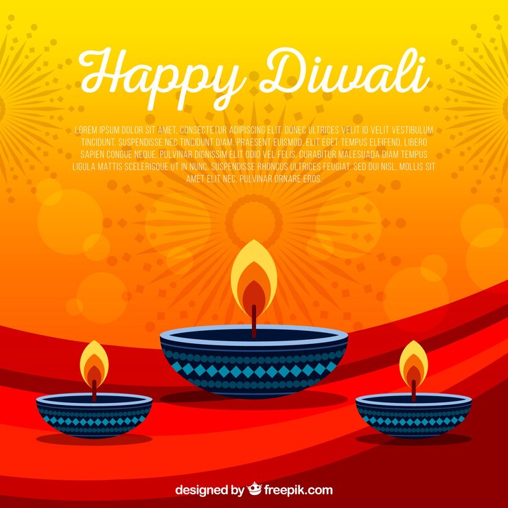 Vector gratuito fondo de velas de diwali en diseño plano