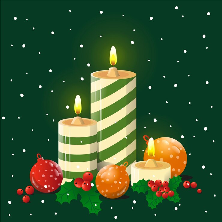 Vector gratuito fondo de velas de navidad dibujadas a mano
