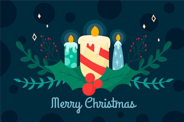 Vector gratuito fondo de velas de navidad dibujadas a mano