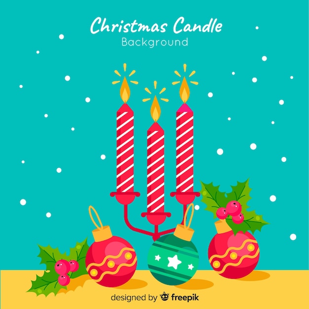 Vector gratuito fondo de velas de navidad en diseño plano