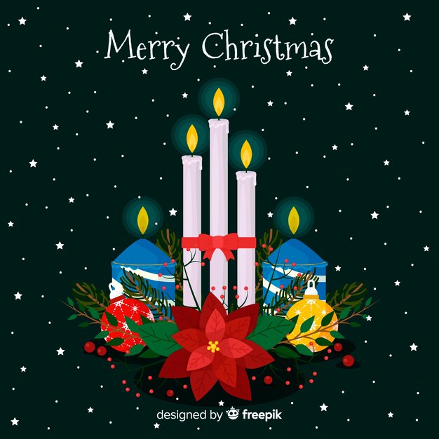 Fondo velas navidad planas