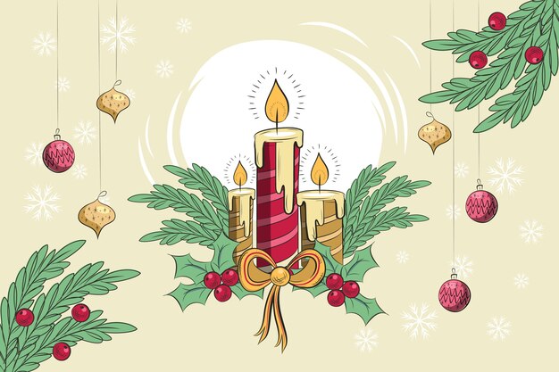 Fondo de velas de navidad vintage