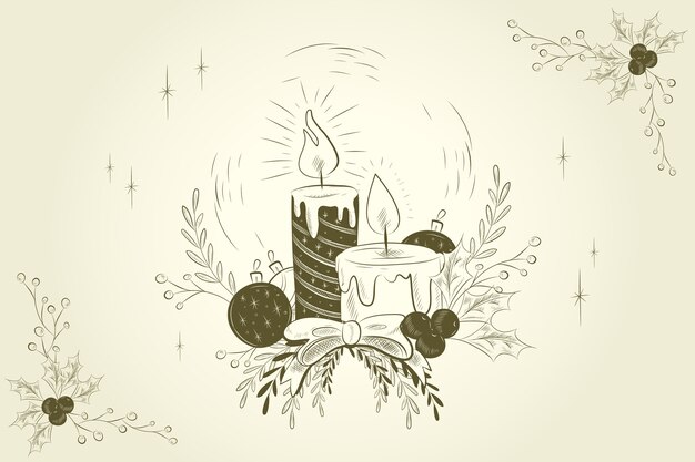 Fondo de velas de Navidad vintage