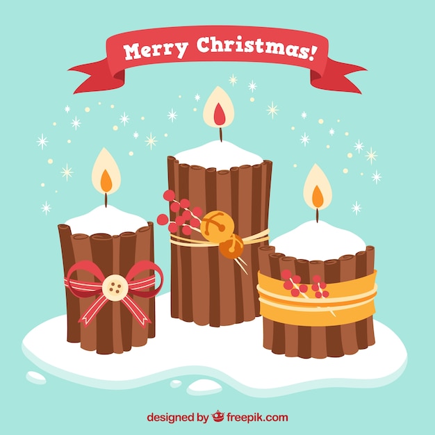 Vector gratuito fondo de velas navideñas decorativas