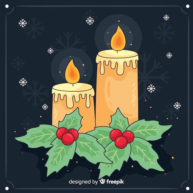 Vector gratuito fondo de velas navideñas