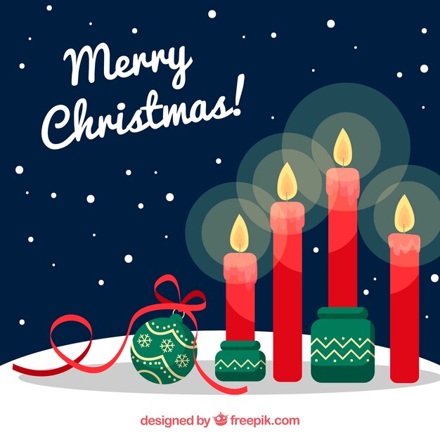 Fondo con velas rojas de navidad