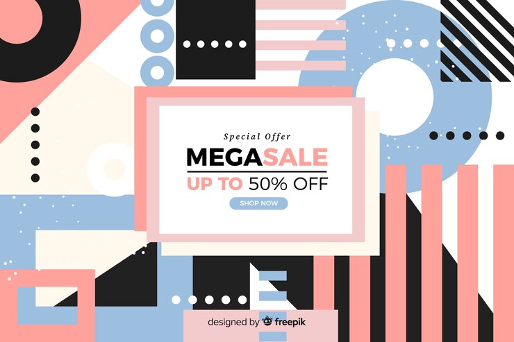 Vector gratuito fondo de venta abstracta de diseño plano