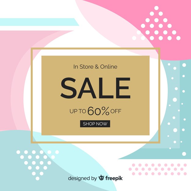 Fondo de venta abstracta de diseño plano