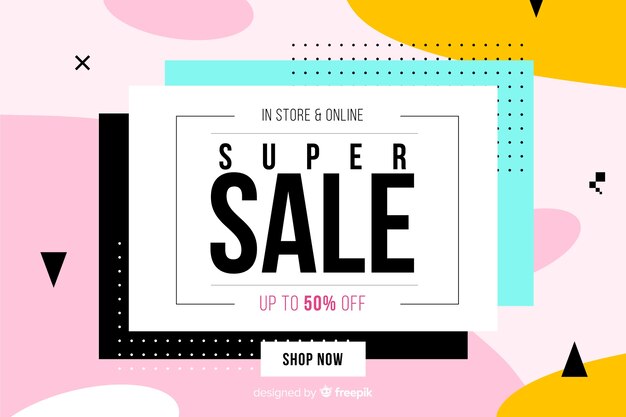 Fondo de venta abstracta de diseño plano