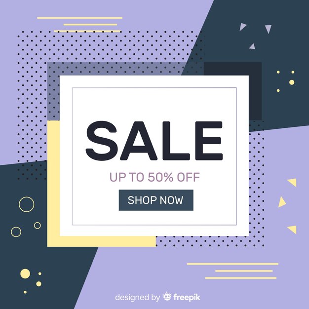 Fondo de venta abstracta de diseño plano