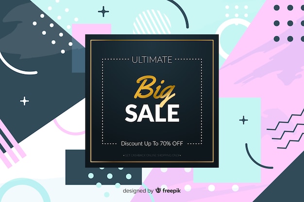 Fondo de venta abstracta de diseño plano