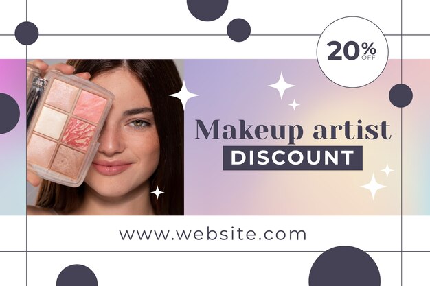 Fondo de venta de artista de maquillaje degradado