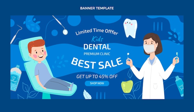 Vector gratuito fondo venta clínica dental dibujado a mano