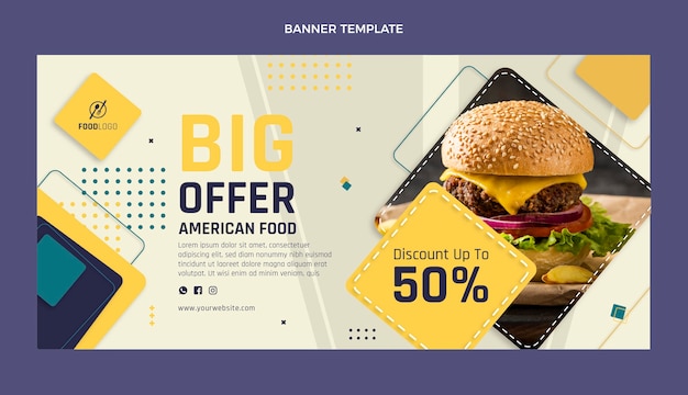 Fondo de venta de comida plana