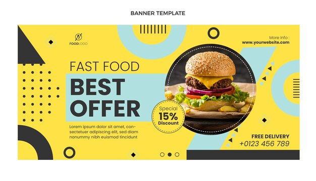 Fondo de venta de comida plana