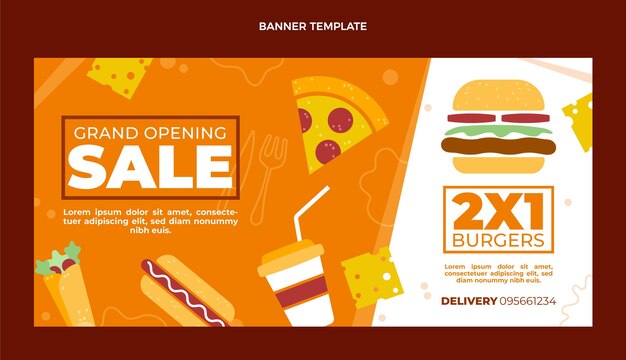 Fondo de venta de comida plana