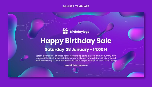 Fondo de venta de cumpleaños fluido abstracto degradado