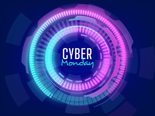 Fondo de venta de cyber monday futurista con efectos de luces