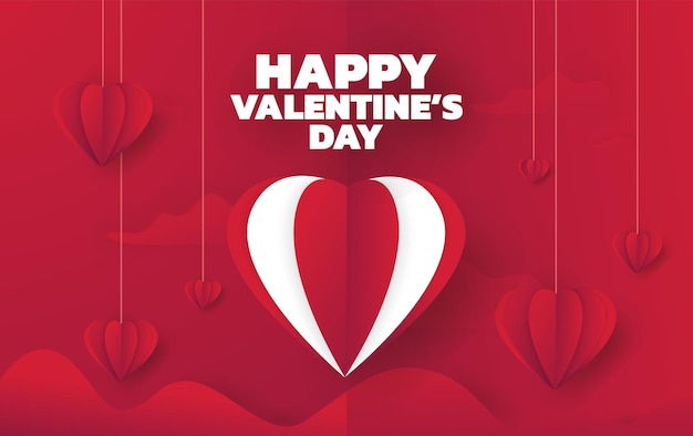 Vector gratuito fondo de venta de día de san valentín con globos corazón vector ilustración fondos de pantalla volantes invitación p ...