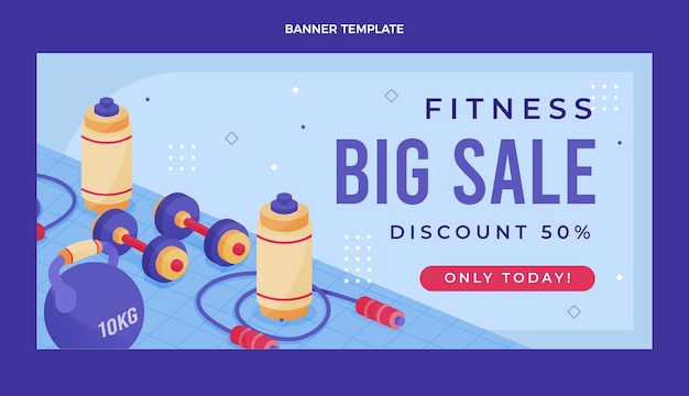 Vector gratuito fondo de venta de fitness de diseño plano