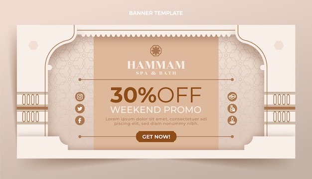 Fondo de venta de hammam de diseño plano con descuento