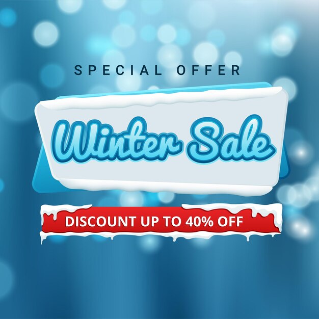 Fondo de venta de invierno Fondo de banner de oferta especial