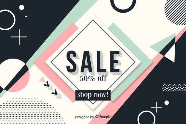 Fondo de venta minimalista de diseño plano