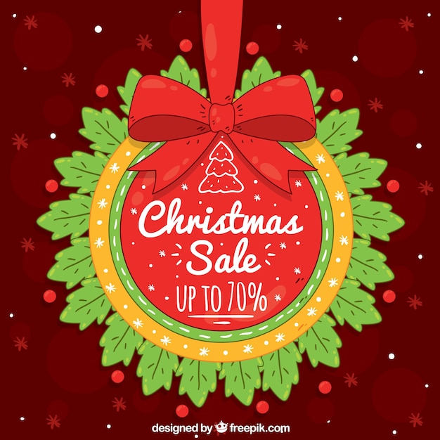 Fondo de venta de Navidad en estilo retro