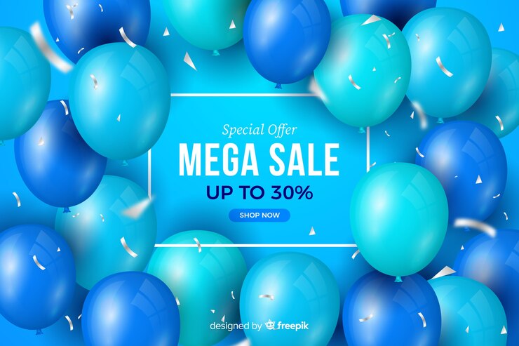 Vector gratuito fondo de venta realista con globos